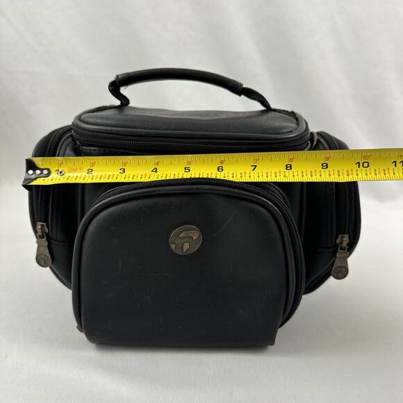 Camera Bag Case Black Pleather with Three Storage Pouches Soft Case - Picture 13 of 15